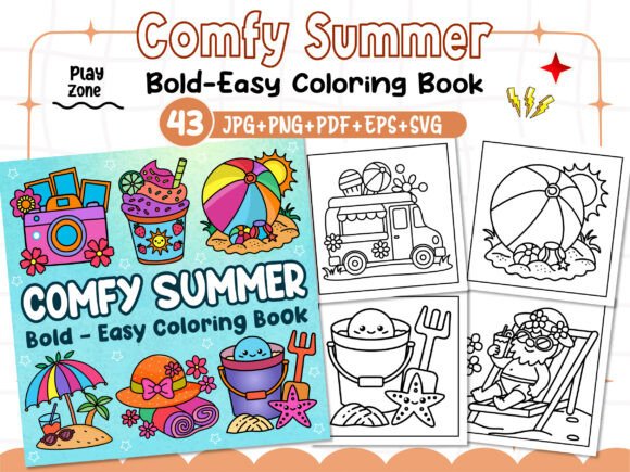 A Crafter's Review: Bold Graphics for Comfy Summer Coloring Pages