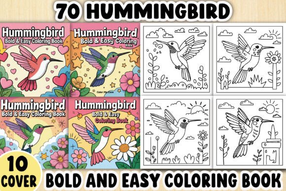 Hummingbird Coloring Pages: Bold Graphics for Creative Sellers