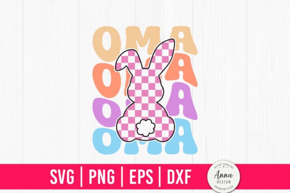 Oma Retro Easter Bunny: A Vintage Design Asset for Modern Projects