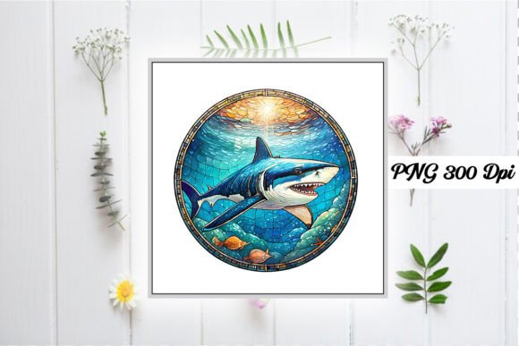 Reviewing Shark Stained Glass Graphics for Product Collections
