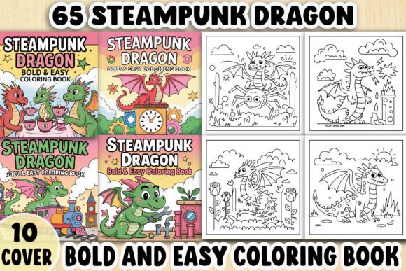 Steampunk Dragon Graphics for Bold Crafting Projects