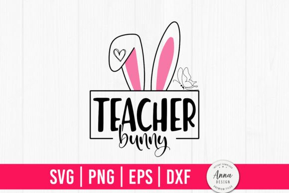 Teacher Bunny Easter Graphics for Print Templates and Craft Products